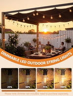 50Ft LED Globe String Lights Shatterproof Waterproof G40 Outdoor Patio String Light with 52 Dimmable LED Bulbs, Hanging Patio Lights for Indoor Bistro Pergola Tents Wedding Party Christmas Decor-Brown - Image 5