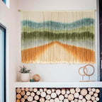 IOWER Macrame Wall Hanging Dip Dyed Mountain Wall Art Fiber 57" W*35" L - Image 2