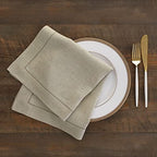 Solino Home 100% Pure Linen Napkins Natural Hemstitch, 20 x 20 in, Set of 6 - Image 3