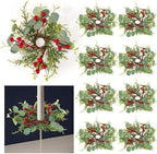 8 PCS Christmas Pine Taper Candle Rings Wreaths 1.38" Mini Norfolk Cedar Taper Candle Holder Wreaths Candle Rings with Berry for Xmas Winter Holiday Church Home Table Centerpiece Candlesticks Decor by Unknown