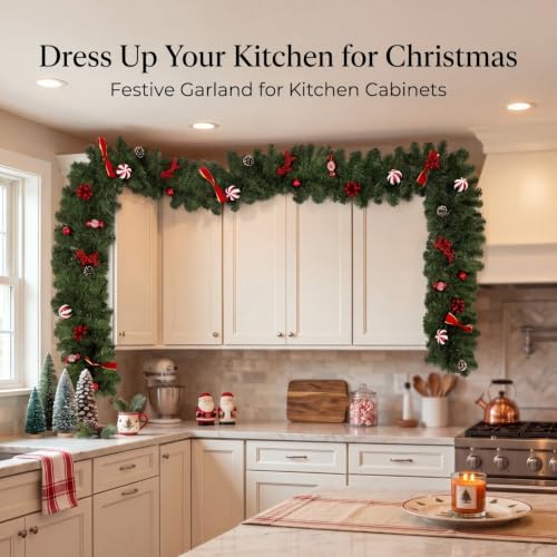 Xmas Cabinet Ball Berry Garland Decorations, 9ft - Image 4
