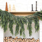 Janinka 40" Christmas Norfolk Pine Dripping Garland with 12" Dripping Branches Realistic Touch Christmas Artificial Greenery Garland for Mantle Table Stair Fireplace Home Indoor Outdoor Party Decor - Image 7