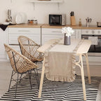 6 Pcs Neutral Beige Ruffled Table Runner, 13 x 72 Inch - Image 4