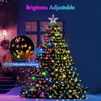 Christmas Tree Lights with Star Topper, 410LED Christmas String Lights with Ring for Tree, 6.6FT x 16 Lines Fairy Lights with 11 Modes for Indoor Outdoor Xmas Tree Decor, Warm White & Multi-Colored - Image 3