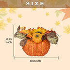 Lvydec Large Pumpkin Fall Table Decoration, Artificial Pumpkin with Maple Leaves Sunflower Berries and LED Lights for Fall Table Centerpieces Thanksgiving Decor - Image 7
