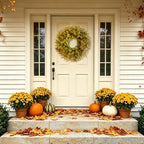 26" Fall Boxwood Wreath for Front Door - Thanksgiving Outdoor Home Decor - Image 2