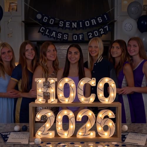 Honoson 8 Pcs Homecoming Party Decor Volleyball Hoco 2026 Light up Sign - Image 6