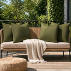 a moment Waterproof Throw Pillow Covers Set of 4,20x20 Inch Outdoor Stain Resistant Pet Friendly Pillowcases Cushion Covers for Patio Sofa and Living Room,Olive Green - Image 7