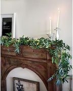 FiveSeasonStuff 2 Mix Greenery Garlands with 33 ft USB String Lights, Bendable Willow & Eucalyptus Vine for Wedding Backdrops, Fireplace Mantels and Party Decor - Image 2