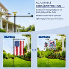 10FT Adjustable Garden Flag Pole Stand with Eagle Top for Outdoor - Image 3