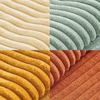 MIULEE Fall Teal-Orange Decorative Throw Pillow Covers 22x22 Inch Set of 4 Boho Corduroy Striped Cushion Cases Modern Farmhouse Patchwork Pillow Cases for Couch Sofa Bedroom Home Decor - Image 7