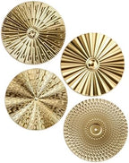 Hicarer 4 Pcs 12 Inch Gold Metal Wall Art Decor Modern Sunburst Decor by Hicarer