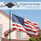 ZMTECH 10 FT Flag Pole in Ground with Solar Light, Heavy Duty Flag Pole Holder for Outside House with Solar Light and 5 Pronges Base, Flag Pole Kit for Outdoor Garden Decor(1 Pack,Without Flag) - Image 6
