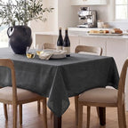 NOVILYS Rectangle Tablecloth with Linen Textured, 60 x 120 Inch, Charcoal by Unknown