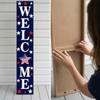 Vertical Patriotic Welcome Porch Sign,4th of July Wooden Decoration for Front Porch,250th Anniversary Memorial Day Wooden Porch Sign for Outdoor Patio. - Image 5