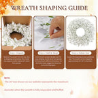 26 Inch Fall Wreath for Front Door, Autumn Thanksgiving Decor (White) - Image 7