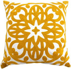 Alysheer Embroidered Decorative Throw Pillow Cover 20"x 20", 1pc Mustard by Alysheer