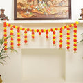 5 Ft Marigold Door Hanging Toran Yellow Orange - Indian Thorans - Atificial Flower Garland for Pooja Mandir, Door, Diwali Decoration Toran - Indian Housewarming Décor, Bandhanwar (Pack of 1) by DesiFavors