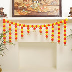 5 Ft Marigold Door Hanging Toran Yellow Orange - Indian Thorans - Atificial Flower Garland for Pooja Mandir, Door, Diwali Decoration Toran - Indian Housewarming Décor, Bandhanwar (Pack of 1) by DesiFavors