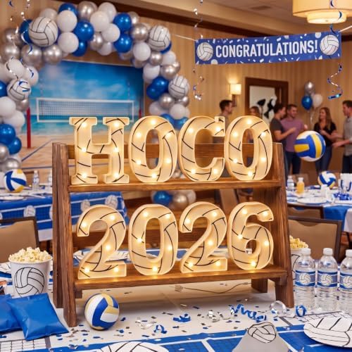 Honoson 8 Pcs Homecoming Party Decor Volleyball Hoco 2026 Light up Sign - Image 4