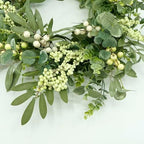 AMF0RESJ Green Eucalyptus Wreaths for Front Door Spring Summer Wreath with Eucalyptus Leaves,Olives Leaves,Mixed Berry for Indoor Outdoor Farmhouse Home Porch Wall Window Festival Wedding Decor - Image 6