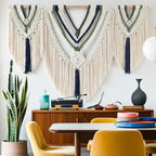 Jakalin Macrame Wall Hanging Handwoven Yarn Fiber Home Decor 47" W x 35" L - Image 3