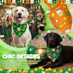 Abbylike 50 Pcs St Patrick's Day Dog Bandanas Bulk Green Shamrocks Bandanas for Dogs Triangle Kerchief Bibs Scarf for Pet Irish Costume Photo Props Pet Shops Groomer, 25 Styles (31.5 x 21.7 x 21.7) - Image 2