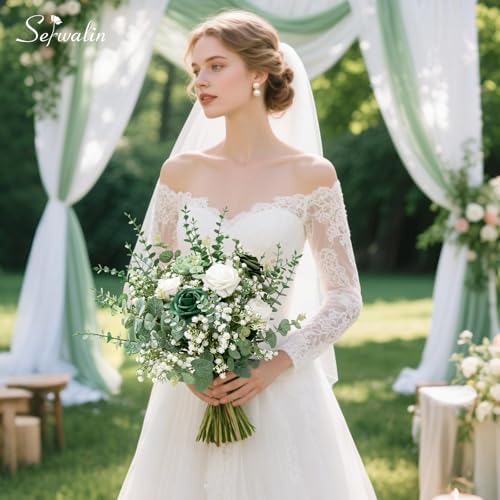 Serwalin 50PCS Mixed Eucalyptus Stems with Baby's Breath Greenery - Image 5