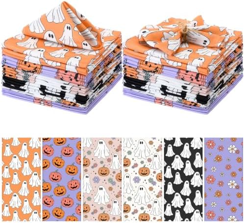 Mixweer 24 Pack Halloween Cloth Napkins Bulk, 15 x 15 Inch Square by Mixweer