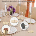 18 Pcs Gold Taper Candle Holders Bulk Vintage Tall Metal Candlestick Holders Set, Candle Stick Holder Decor with 3 Different Heights for Table Centerpiece Wedding Dinner Party Home Mantel Decor - Image 5