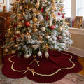 Arrowbash Red 72 Inch Christmas Tree Skirt Velvet Scallop Ddge by Arrowbash