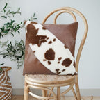 TOMWISH Faux Fur and Artificial Leather Throw Pillow Covers 18x18 Set of - Image 3