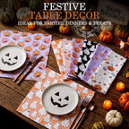 Mixweer 24 Pack Halloween Cloth Napkins Bulk, 15 x 15 Inch Square - Image 3