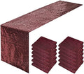 Burgundy Sequin Table Runner 12 Pack, 12x108 Glitter Table Runners by WISPET
