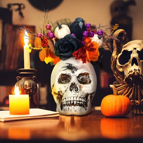 Daifunli Halloween Table Centerpieces Decorations, Skeleton Head Crow - Image 3