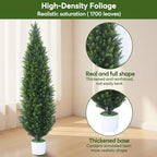 2 Pack 5Ft Artificial Cedar Topiary Tree w/ 2 Stake & Pot for Porch - Image 2