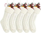 Fesciory 18 Inch Christmas Stockings, 5 Pack Large Cable Knit Xmas Decor by Fesciory