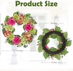 Spring Summer Wreath for Front Door with Large Peonies, Hydrangeas, Dahlias for All Seasons Indoor Outdoor Use, 20" Silk Floral Wreath Spring Summer Decorations for Home, Porch, Wall, Wedding Decor - Image 3