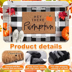 Moucuny 2 Pcs Fall Doormat Outdoor, Hey There Pumpkin Coir Mat, Non-Slip - Image 3