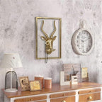 Newinhome Animal Heads Wall Decor (Includes Metal Frame) Resin Animals Sculptures Head Wall Hanging Decoration Gold vintage Wall Sculpture for Living Room Bedroom Office(Antelope) - Image 6