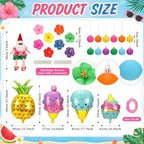 Halfchet 43 Pcs Summer Tree Ornaments Sets Summer Tree Decorations with Hibiscus, Pineapple, Ice Cream, Flamingo & Hanging Tags Summers Ornaments for Small Tropical Trees Decor - Image 3