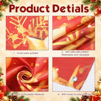 Tiamon Christmas Garage Door Cover Banner 7x16 ft Outdoor Xmas, Red Gold - Image 3