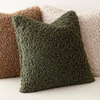 Foindtower Decorative Fuzzy Faux Fur Throw Pillow Covers 24x24 Olive Green - Image 4
