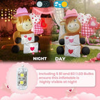 5FT Valentines Day Inflatables Highland Cow with Hearts and Love Letters, Romantic Blow Up Decorations, LED Lighted Outdoor Valentine Decor for Anniversary, Wedding, Party, Indoor Yard - Image 4