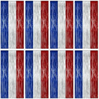 ZATAYE 8 Pack Blue Silver Red Foil Curtain Streamer Decorations by ZATAYE
