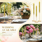 FillTouch 60 Pcs Gold Candlestick Holders with LED Flameless Candles Bulk Includes 30 Metal Candle Holders and 30 Battery Operated Candles for Wedding Table Centerpieces Home Decor(Gold) - Image 3