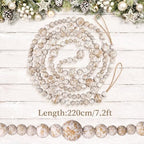 Bucherry 4 Pcs Christmas Wood Bead Garland 28.8 Feet, Frost Color - Image 2