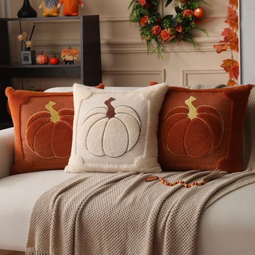 Allorry Fall Pillow Covers 26x26 2 Pack Beige Pumpkin Home Decor PT010A26 - Image 5