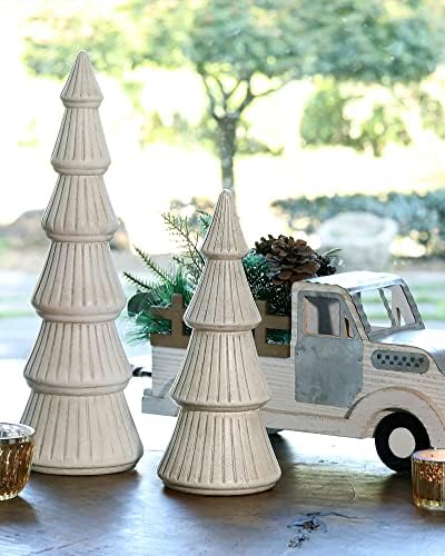 WONDROUS' DECO Wooden Christmas Tree Figurine Decor for Table Centerpieces - Image 4