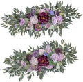 TINGE TIME Flower Garlands, 2 PCS Artificial Eucalyptus Garlands, Handcraft Artificial Rose Garland for Arch Wedding Sweetheart Table Ceremony Backdrop Decorations for Home (Lavender) by TINGETIME